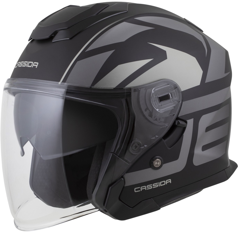 Kask motocyklowy Cassida Jet Tech 2.0 RoTo Open Face, matowy, czarno-szaro-biały