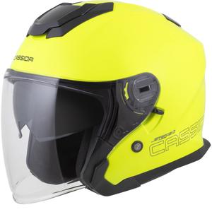 Kask motocyklowy otwarty Cassida Jet Tech 2.0 RoTo w kolorze fluo żółto-czarno-szarym