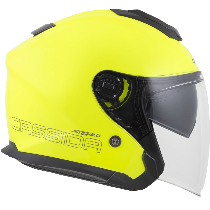 Kask motocyklowy otwarty Cassida Jet Tech 2.0 RoTo w kolorze fluo żółto-czarno-szarym