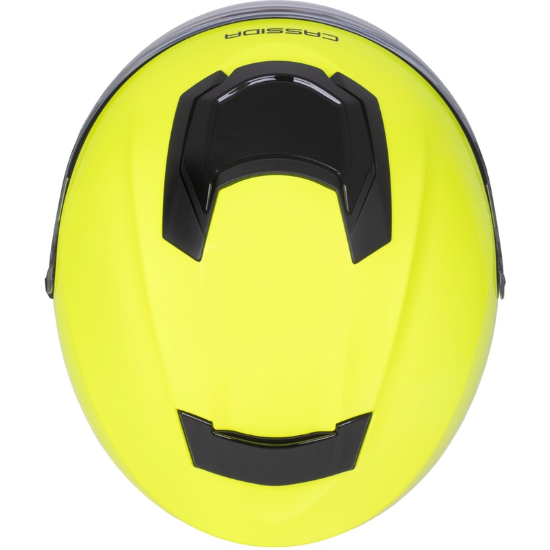 Kask motocyklowy otwarty Cassida Jet Tech 2.0 RoTo w kolorze fluo żółto-czarno-szarym