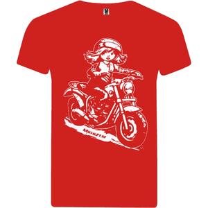 T-shirt dziewczęcy MotoZem - Biker czerwony