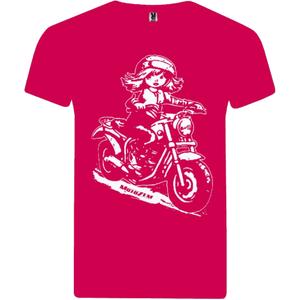 T-shirt dziewczęcy MotoZem - Biker różowy