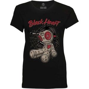 T-shirt damski Black Heart Woodoo Doll czarny
