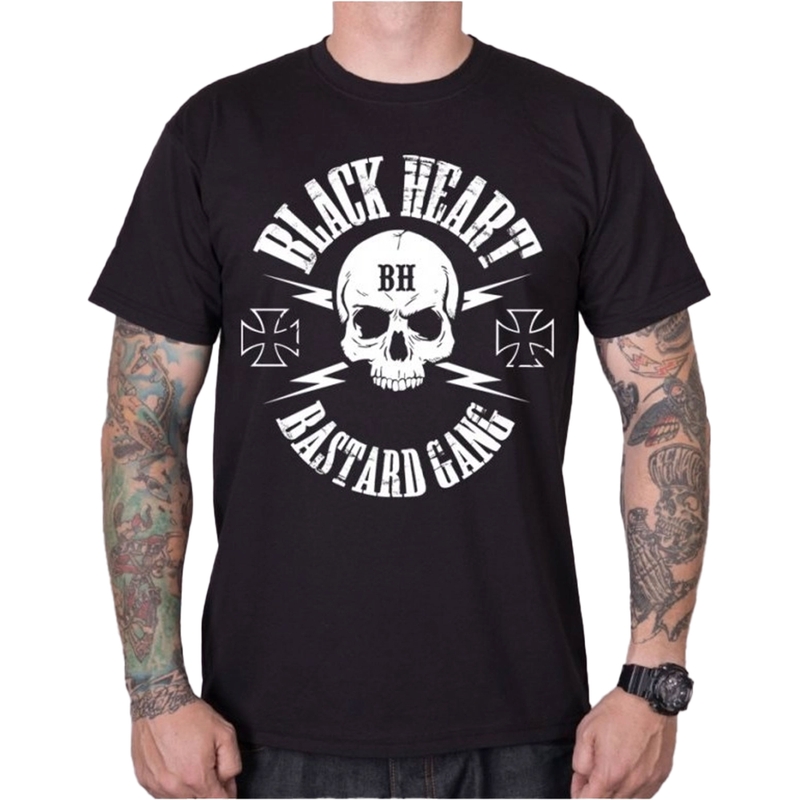 Koszulka męska czarna Heart Bastard Skull