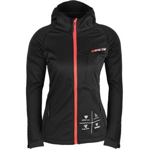 Kurtka softshell damska MotoZem Racing Team czarno-czerwona