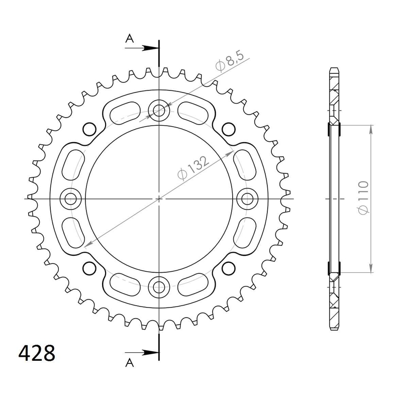 Rear sprocket SUPERSPROX STEALTH red 47T, 428