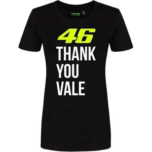 Koszulka damska VR46 Valentino Rossi "Thank You Vale" czarna