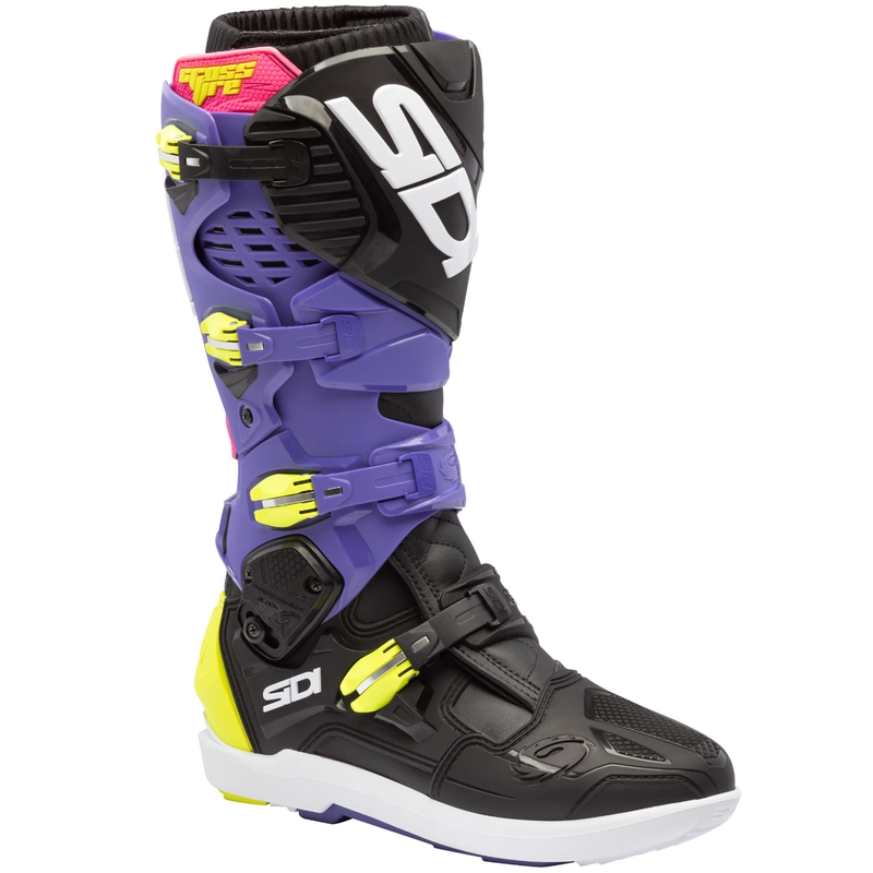 Buty motocyklowe SiDi Crossfire 3 SRS fioletowo-czarno-fluo-żółte