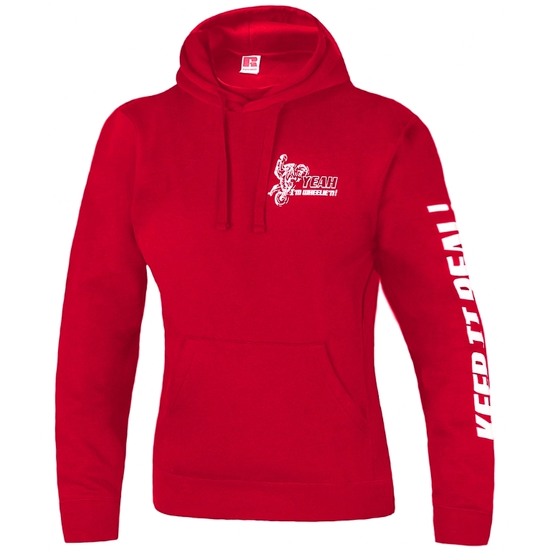 Damska bluza z kapturem Catch me if you can red wyprzedaż