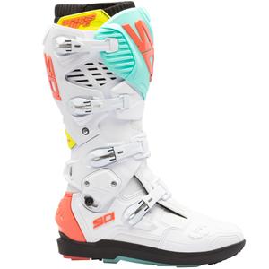 Buty motocyklowe SiDi Crossfire 3 SRS biało-fluo miętowo-fluo koralowe