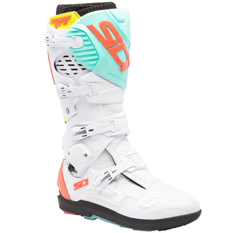 Buty motocyklowe SiDi Crossfire 3 SRS biało-fluo miętowo-fluo koralowe