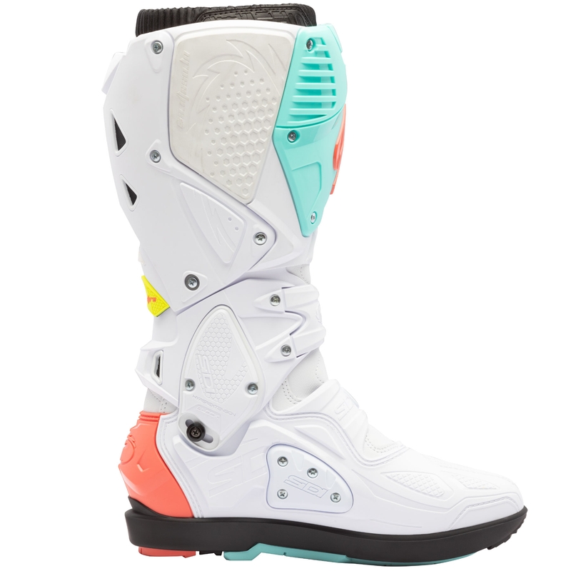 Buty motocyklowe SiDi Crossfire 3 SRS biało-fluo miętowo-fluo koralowe