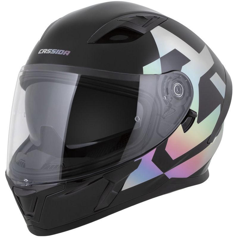 Kask motocyklowy integralny Cassida Orbit Grind Absolut w kolorze czarno-holograficznym