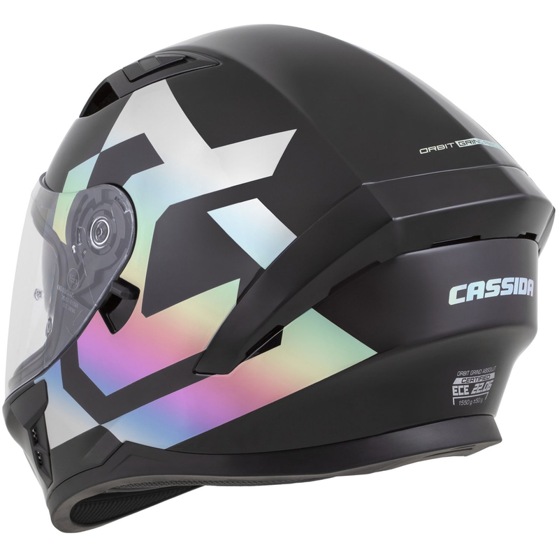 Kask motocyklowy integralny Cassida Orbit Grind Absolut w kolorze czarno-holograficznym
