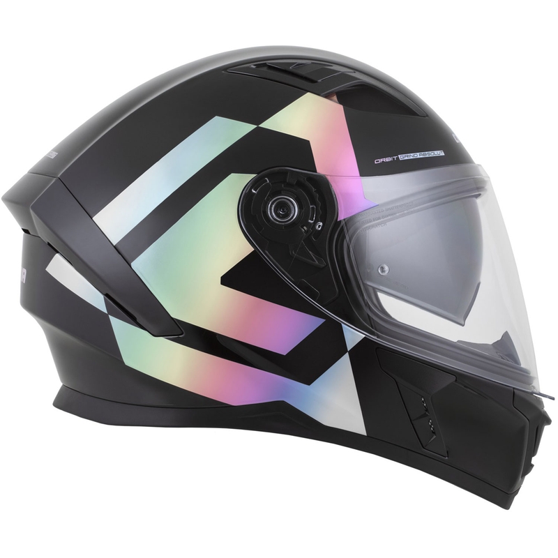 Kask motocyklowy integralny Cassida Orbit Grind Absolut w kolorze czarno-holograficznym