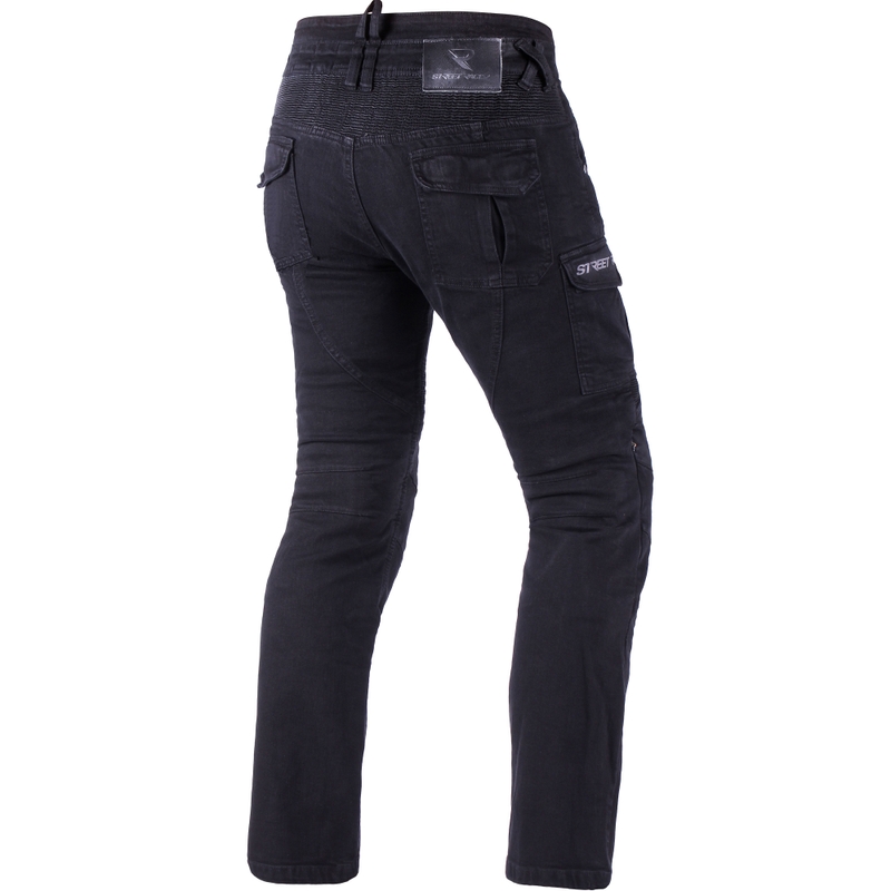 Jeansy motocyklowe Street Racer Cargo CE Cropped w kolorze czarnym