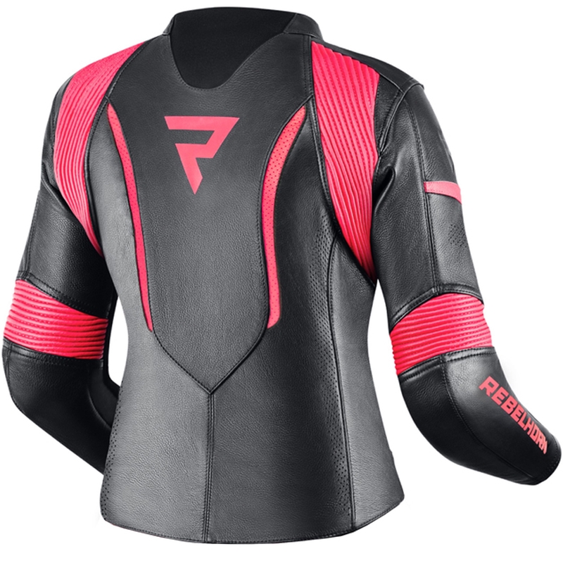 Kurtka motocyklowa damska Rebelhorn Rebel czarno-fluo różowa