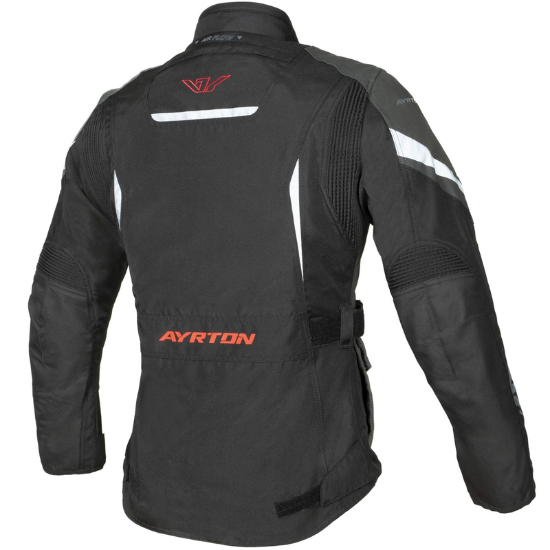 Kurtka motocyklowa damska Ayrton Teressa II czarno-szaro-fluo czerwona