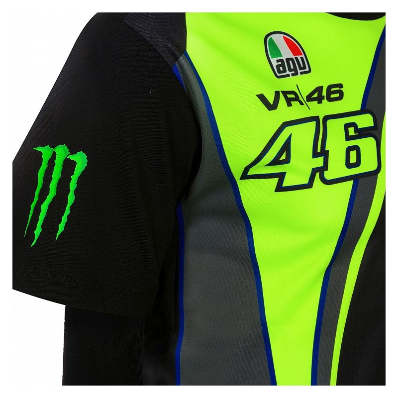 Koszulka VR46 Valentino Rossi REPLIKA MONSTER czarno-żółta