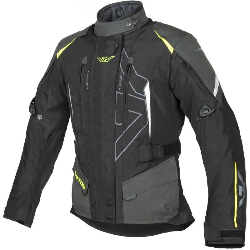 Kurtka motocyklowa damska Ayrton Teressa II czarno-szaro-fluo-żółta