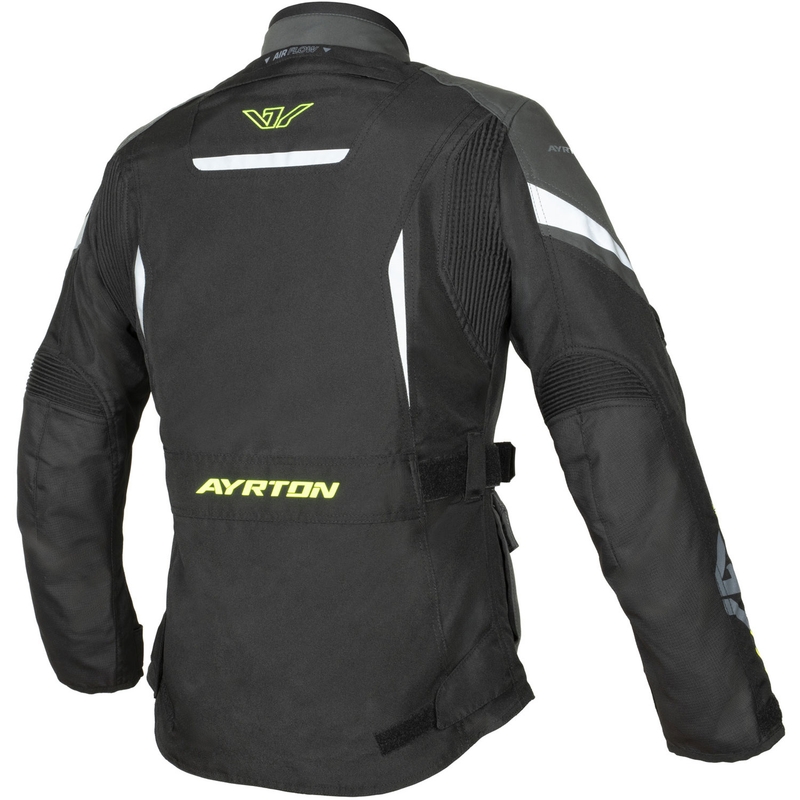 Kurtka motocyklowa damska Ayrton Teressa II czarno-szaro-fluo-żółta