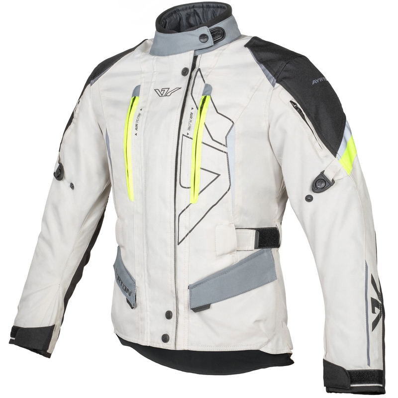 Kurtka motocyklowa damska Ayrton Teressa II kremowo-fluo żółto-szaro-czarna