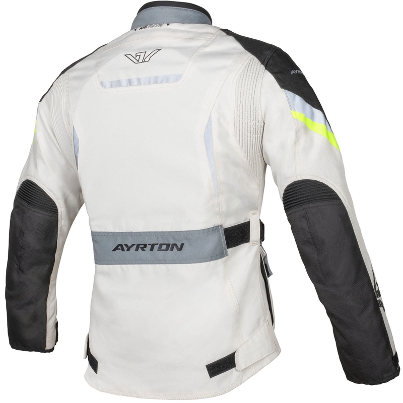 Kurtka motocyklowa damska Ayrton Teressa II kremowo-fluo żółto-szaro-czarna