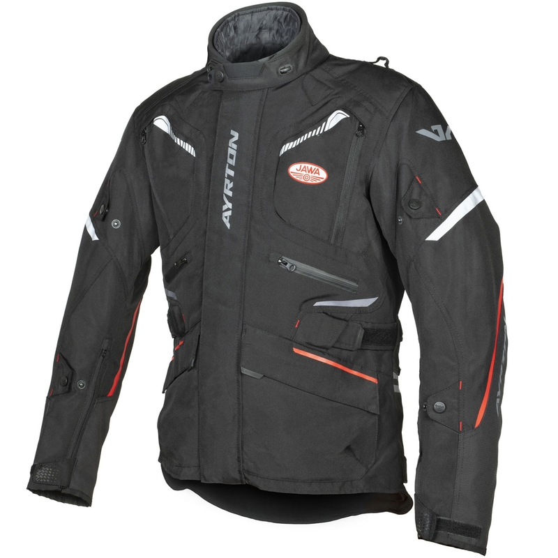 Kurtka motocyklowa Ayrton Trail Jawa czarno-czerwona