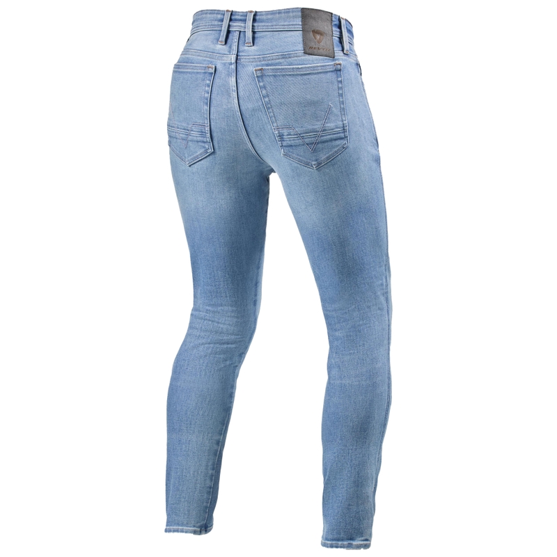 Revit Piston 3 Skinny Light Blue Extra Cropped Jeansy motocyklowe