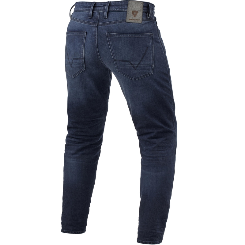 Revit Micah TF Extra Cropped Jeansy motocyklowe w kolorze spranego granatu