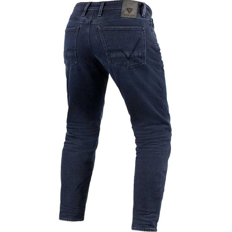 Revit Ortes TF Extra Cropped Motocyklowe Jeansy Washed Dark Blue-Black