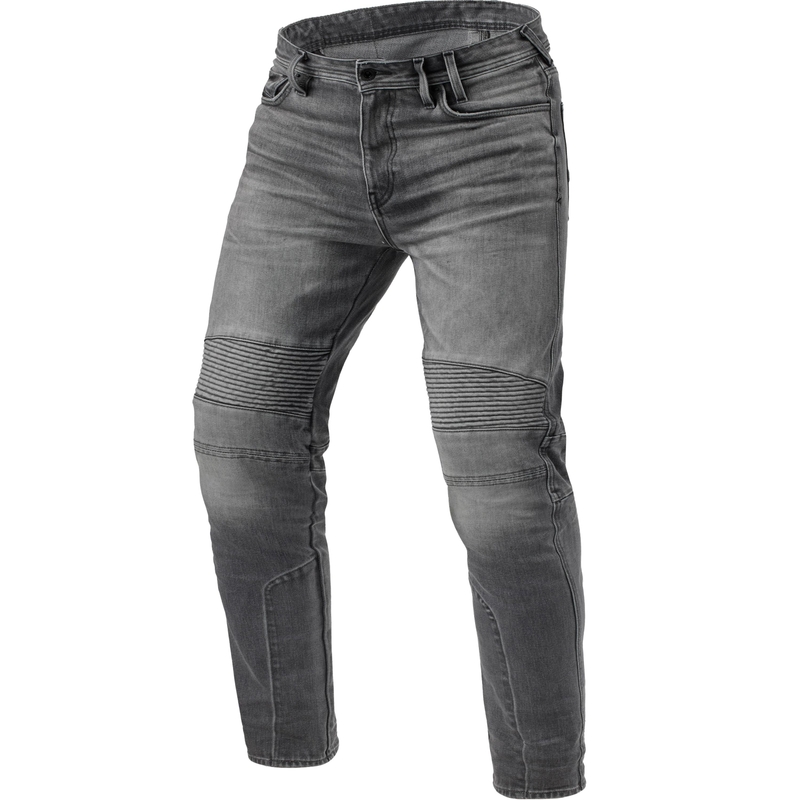 Revit Moto 2 TF Extra Cropped Jeansy motocyklowe, sprane, średnie, szare