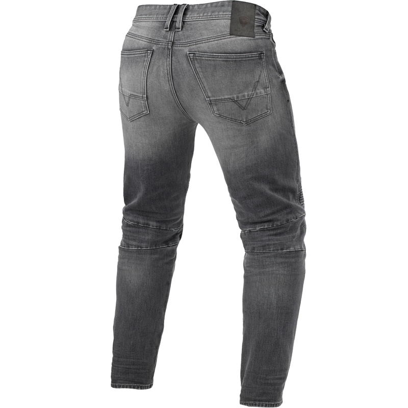 Revit Moto 2 TF Extra Cropped Jeansy motocyklowe, sprane, średnie, szare