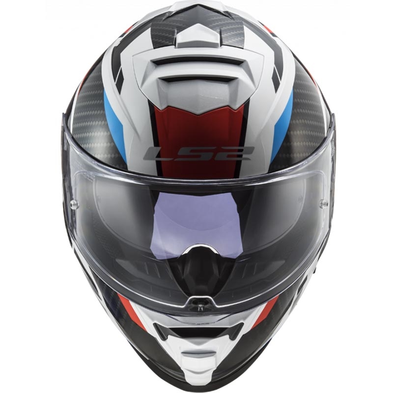 Kask motocyklowy integralny LS2 FF800 Storm II Racer biało-czarno-czerwono-niebieski