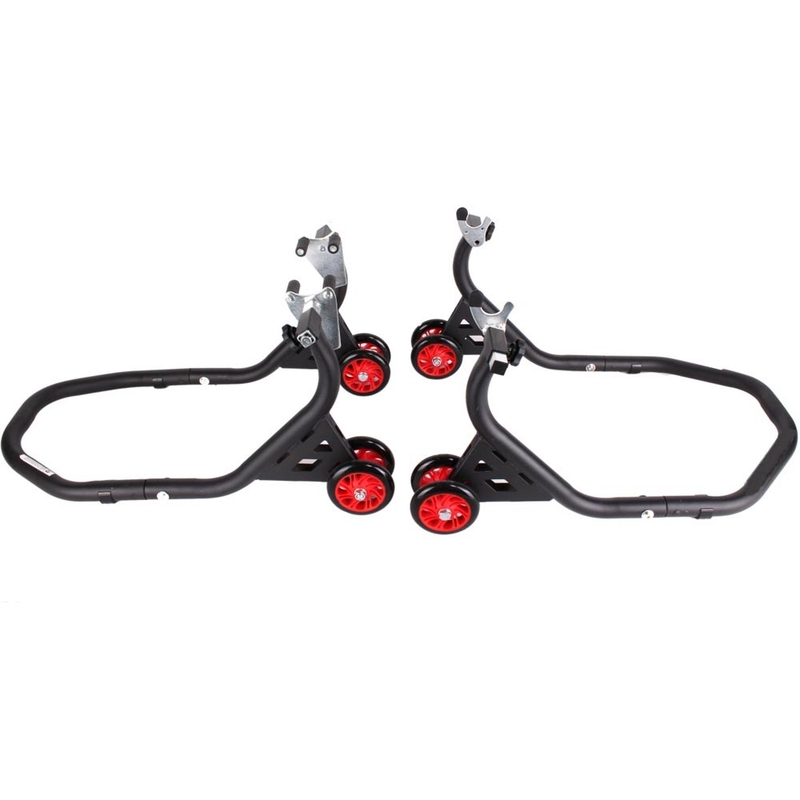 Zestaw stojaków motocyklowych R-TOOL EVO (przód + tył z kołami)