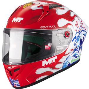 Kask motocyklowy integralny KRE + S Yamanaka A5 czerwono-biały