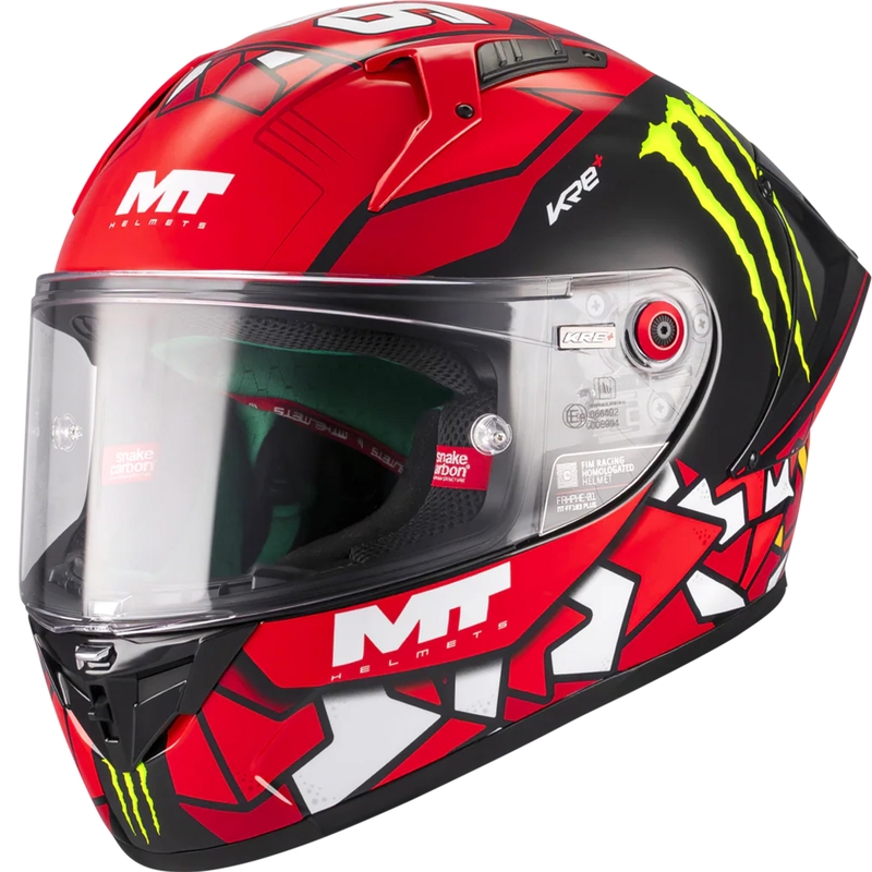 Kask motocyklowy integralny KRE + S Piqueras B5 FIM czerwono-czarny