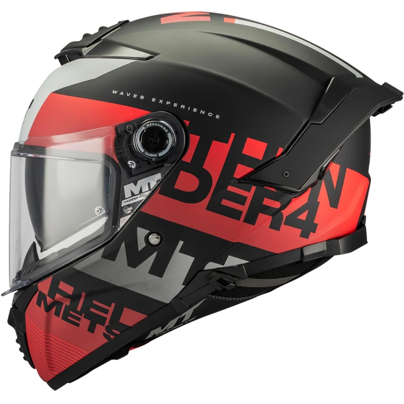 Kask motocyklowy integralny MT Thunder 4 SV Waves B5 matowy czarno-czerwony