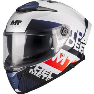 Kask motocyklowy integralny MT Thunder 4 SV Waves A17 biało-niebiesko-czerwony