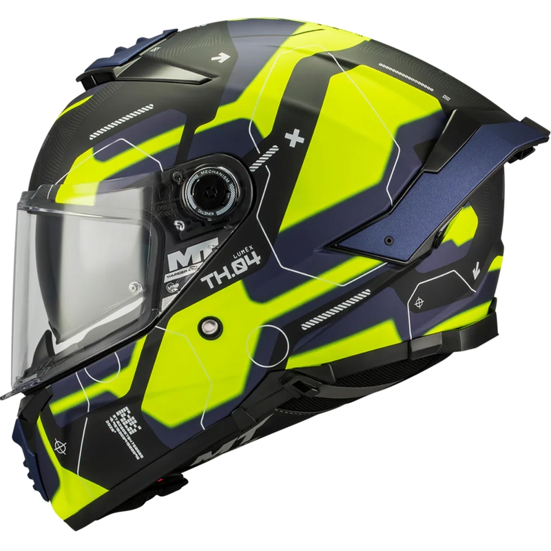Kask motocyklowy integralny MT Thunder 4 SV Lumex B27 czarno-niebiesko-fluo-żółty
