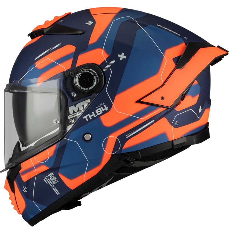 Kask motocyklowy integralny MT Thunder 4 SV Lumex C24 niebiesko-pomarańczowy