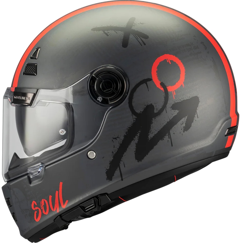 Kask motocyklowy integralny MT Jarama SV Papercut C15 matowy szaro-czerwony