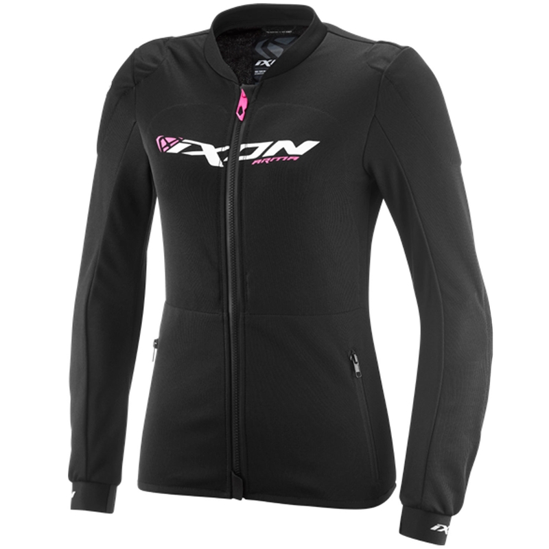 Damska bluza motocyklowa IXON Arma czarno-biało-fluo różowa