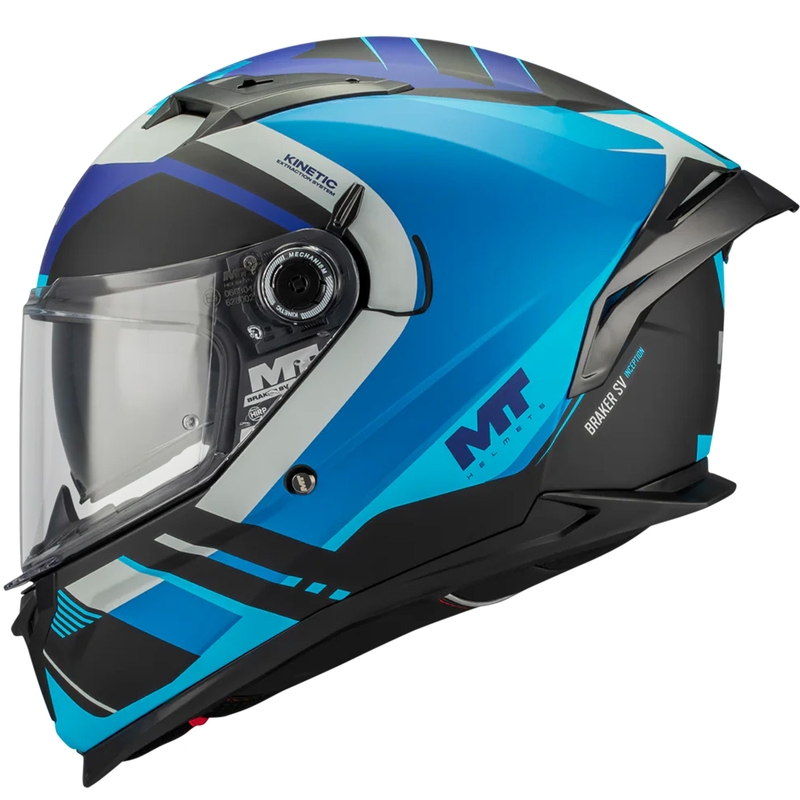 Kask motocyklowy integralny MT Braker SV Inception B7 czarno-niebiesko-szary