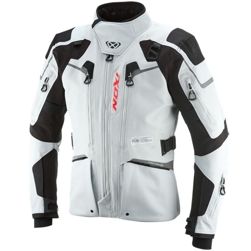 Kurtka motocyklowa IXON Odin jasnoszaro-czarna