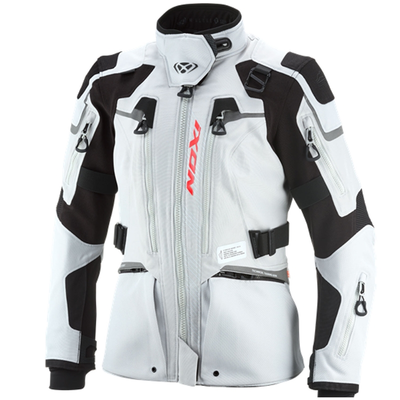 Kurtka motocyklowa damska IXON Odin jasnoszaro-czarna