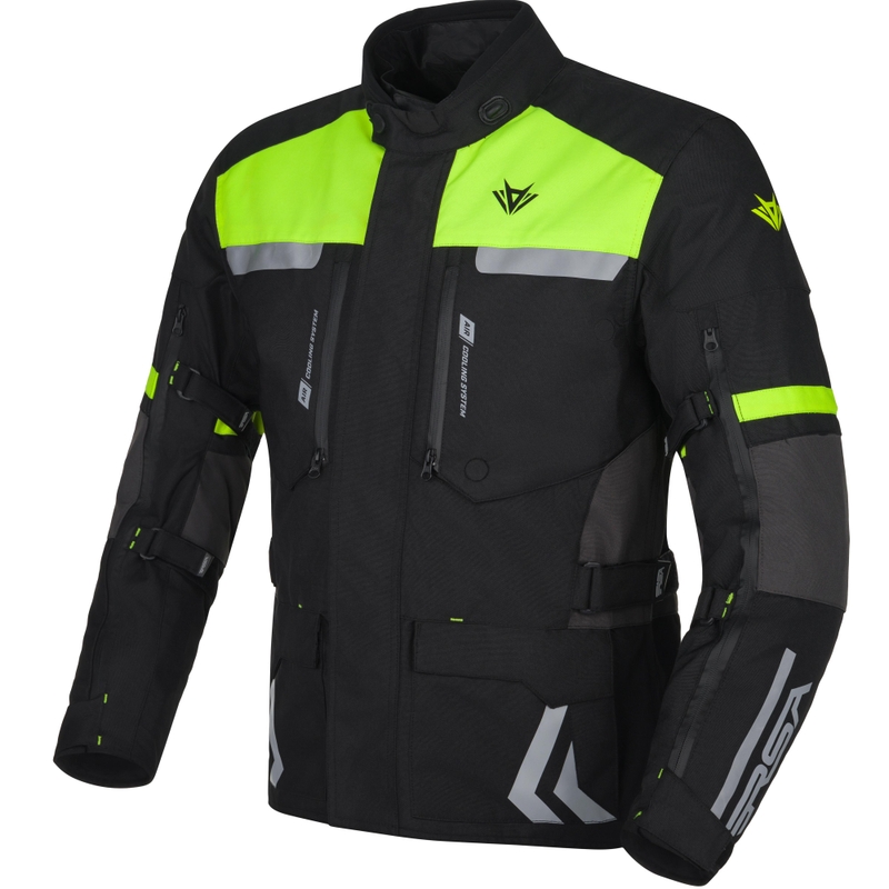 Kurtka motocyklowa RSA Storm czarno-szaro-fluo-żółta