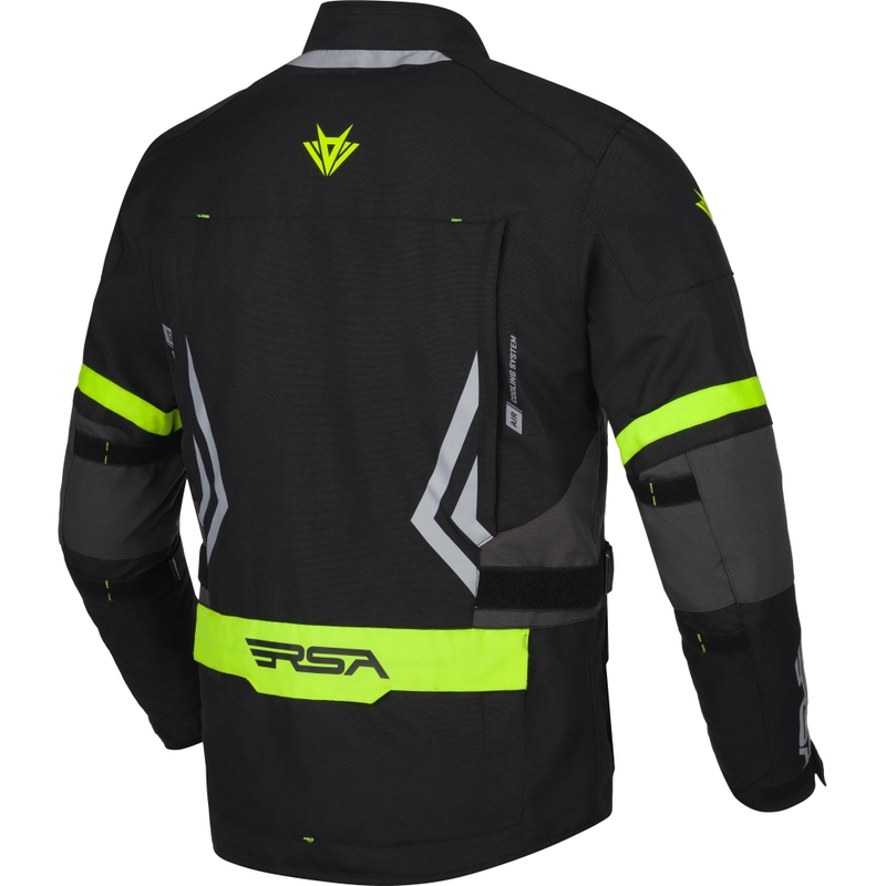 Kurtka motocyklowa RSA Storm czarno-szaro-fluo-żółta