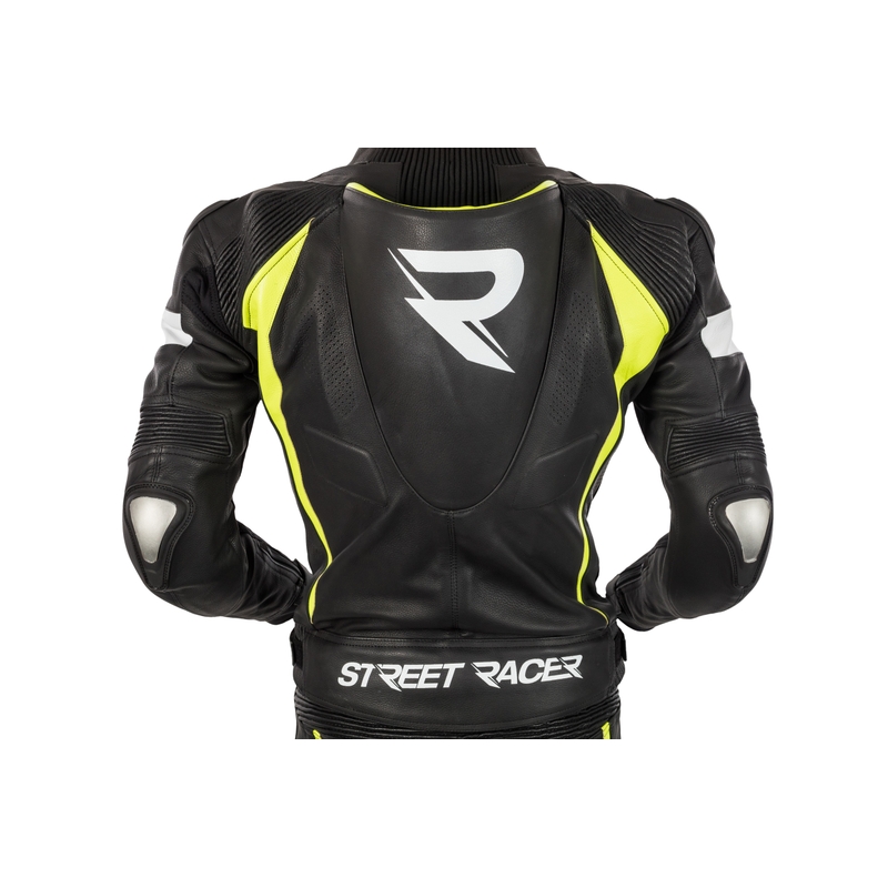 Kombinezon motocyklowy Street Racer Fasttrack czarno-biało-fluo żółty wyprzedaż
