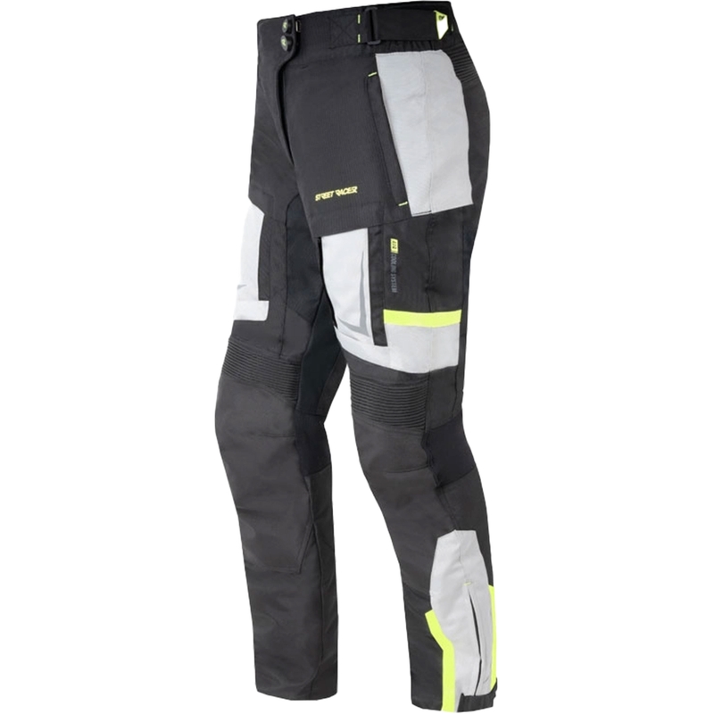 Damskie spodnie motocyklowe Street Racer Hilax czarno-szaro-fluo żółte